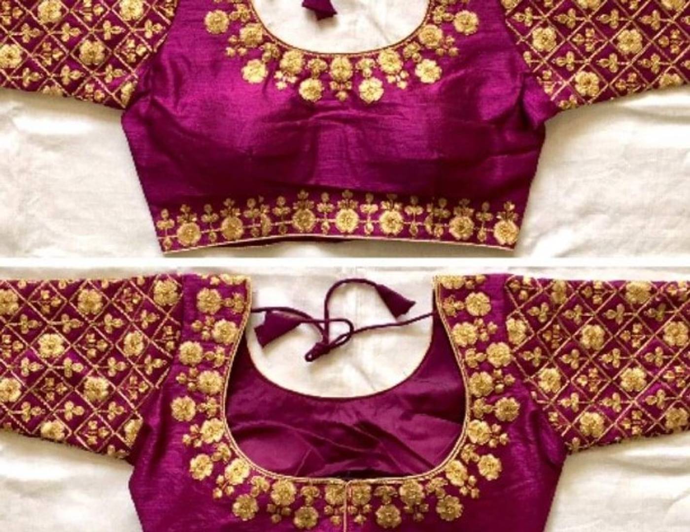 Stylish Malbari Phantom Silk Thread Coding Sequence And Zari Work Blouse For Women